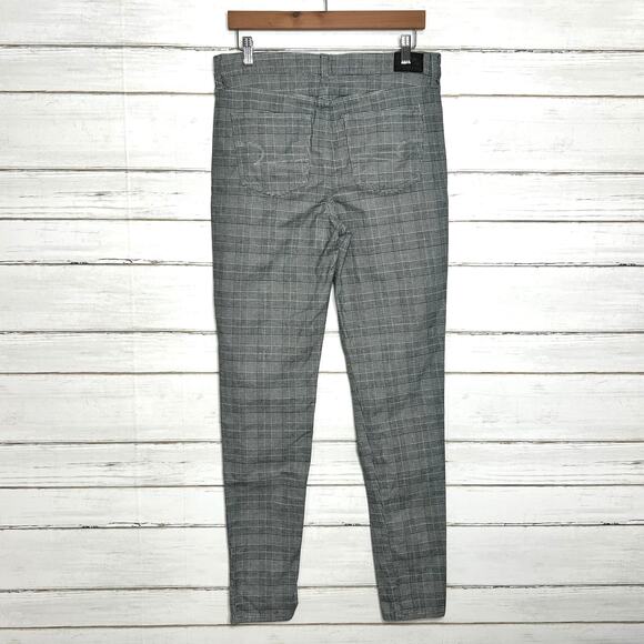 American Eagle Hi-Rise Plaid Jegging Pants Grey Size 10 Tall - Picture 2 of 11